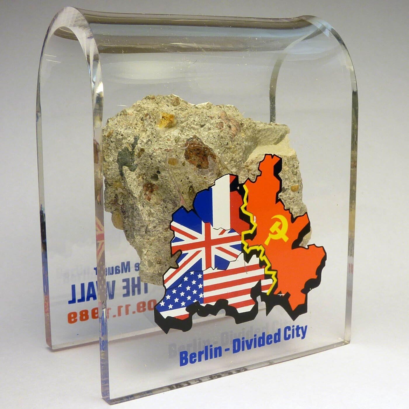 Original Piece of the REAL BERLIN WALL Mounted in Acrylic Display with of - from