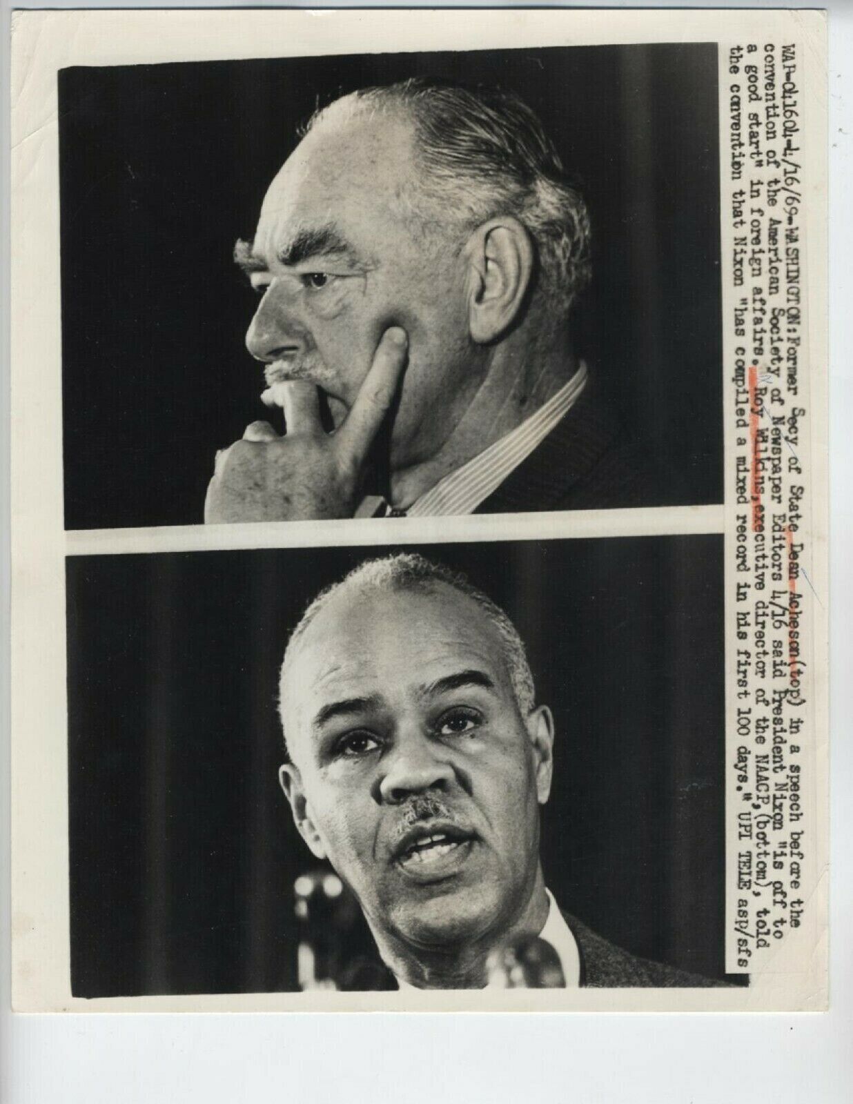 1969 ROY WILKINS VINTAGE PHOTO WASHINGTON NAACP CIVIL RIGHTS 
