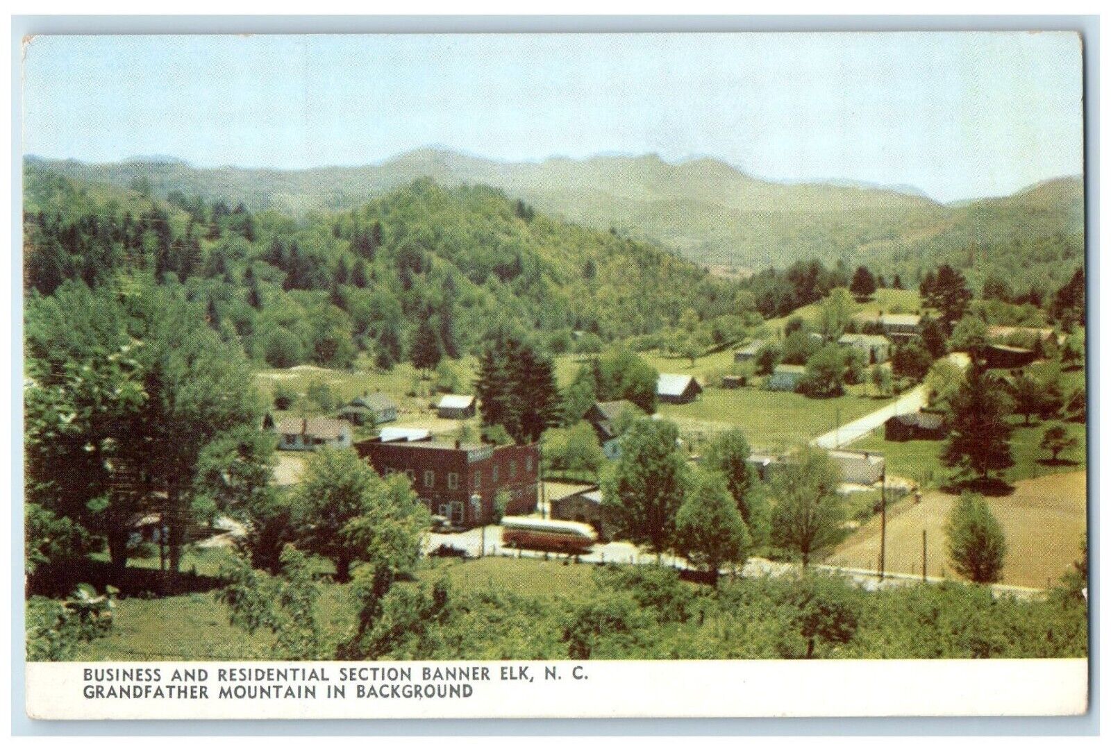 Business And Residential Section Banner Elk NC, Grandfather Mountain Postcard