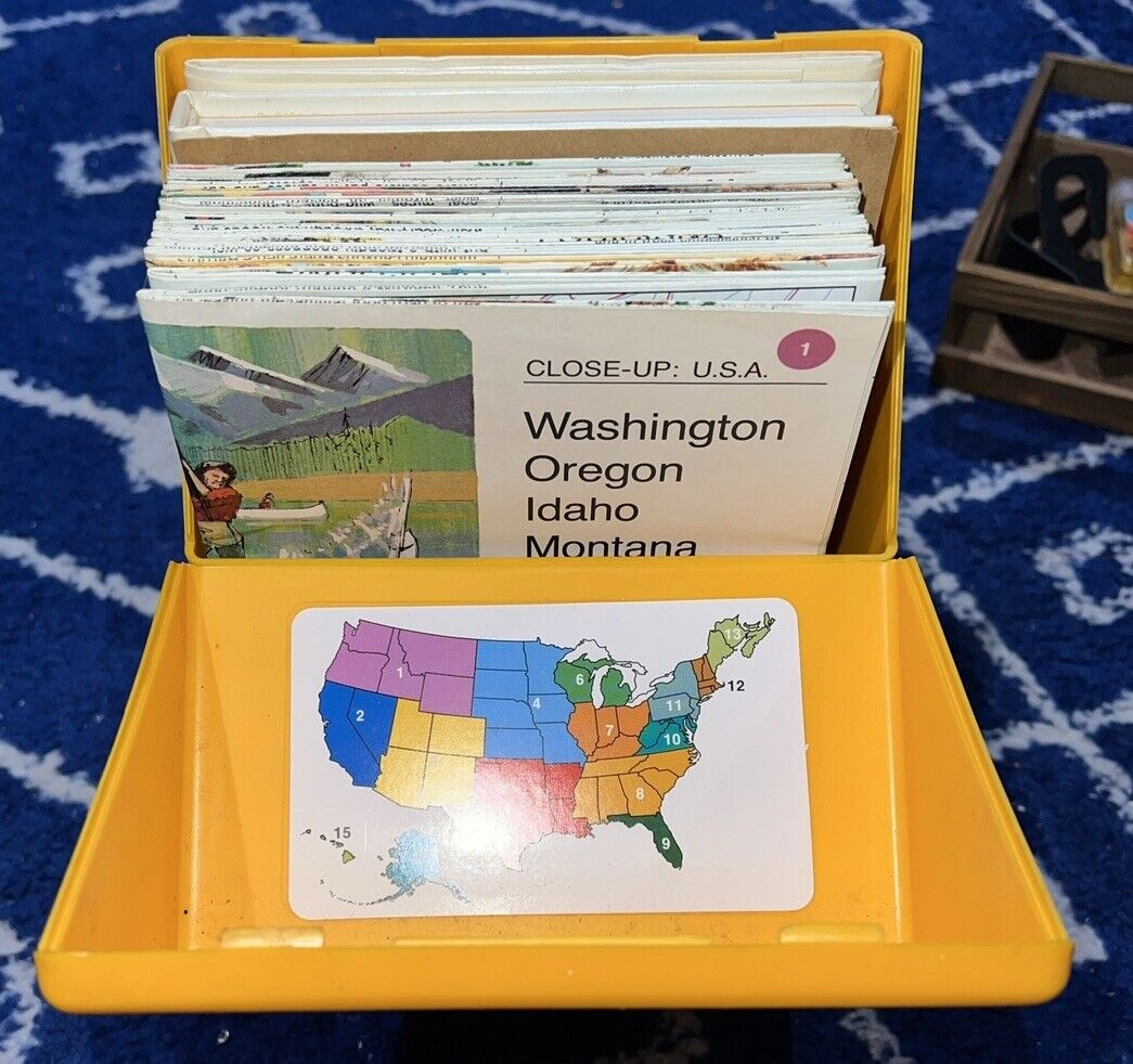 Vintage 1978 National Geographic Close-Up: USA Maps With Yellow Storage Box