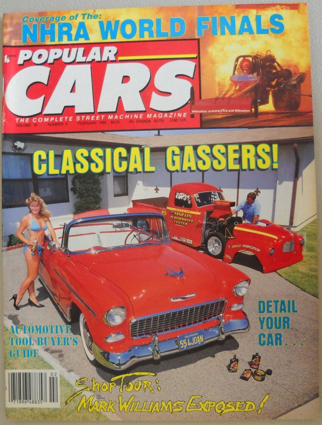 Popular Cars February 1988 Gasser 1955 1957 Chevy NHRA \'87 World Finals Pomona