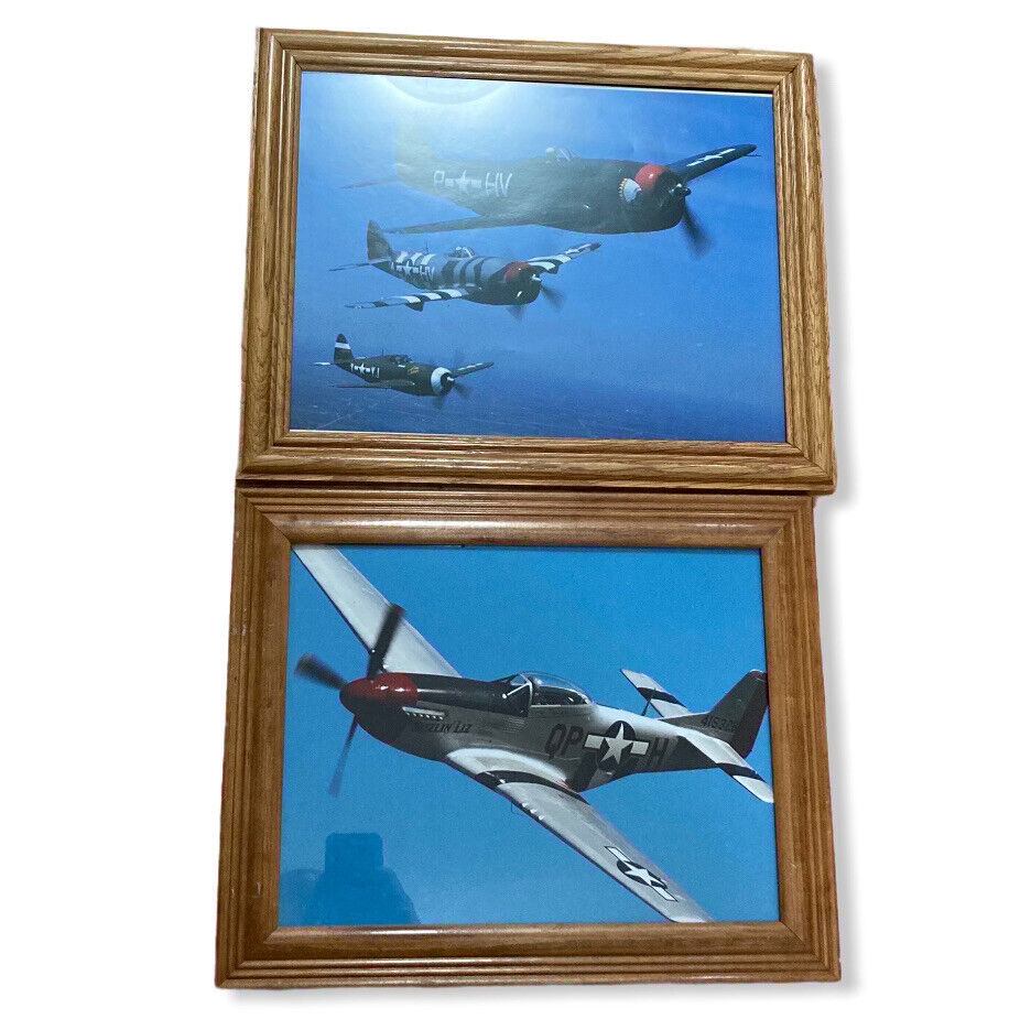 P-51 Mustang Airplane COLOR PRINT Lot of 2