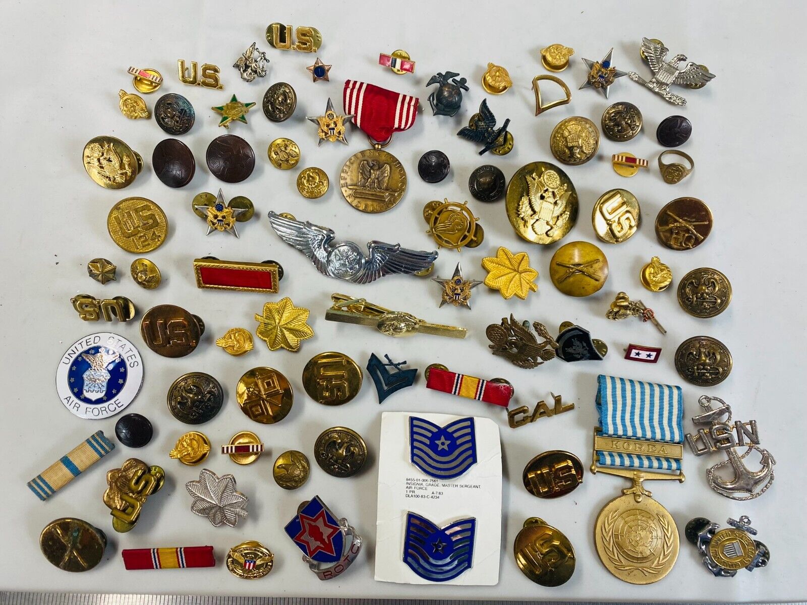 Collection Lot Vintage + Antique Fraternal Military Jewelry and Memorabilia - Q3