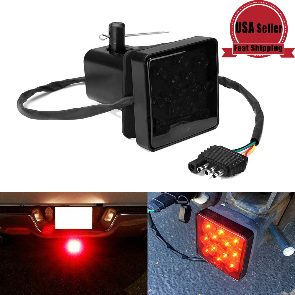 Super Bright smoke 15LED Brake Light Trailer Hitch Cover Fit Towing & Hauling US