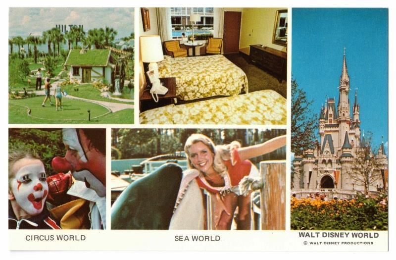 Circus World, Sea World And Walt Disney World. Hilton Inn Gateway Post Card