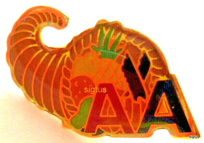 American Airlines AA Lapel Pin~THANKSGIVING Holiday Healthy CORNUCOPIA LAPEL PIN