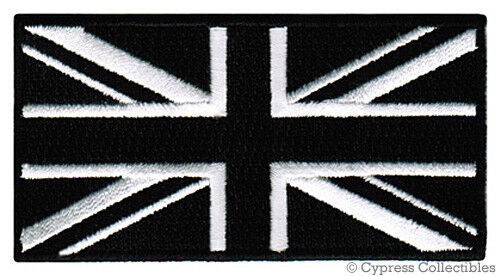 BLACK BRITISH FLAG PATCH UNION JACK ENGLAND UK embroidered iron-on GREAT BRITAIN