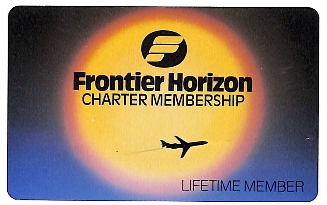 Frontier Airlines (1950-86) Horizon Lifetime Charter Membership Plastic Card