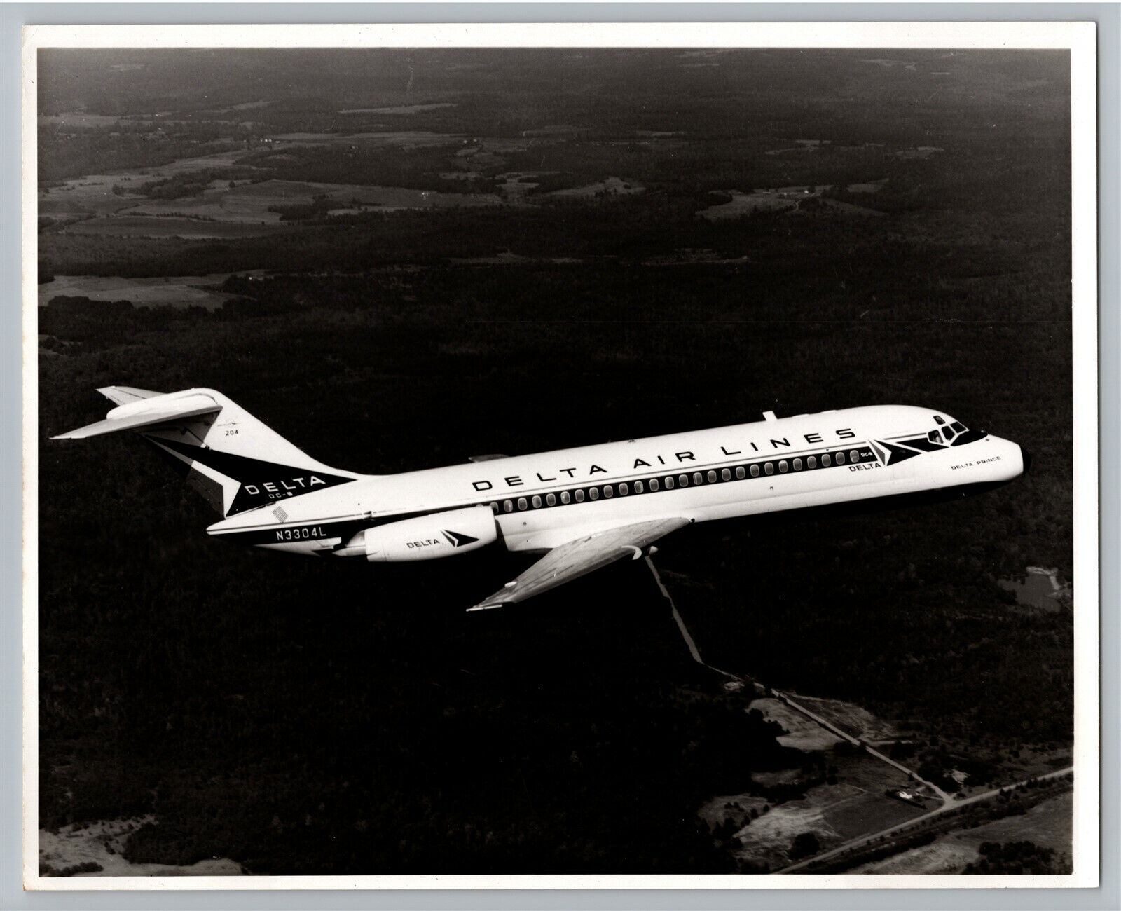 Delta Airlines DC-9 Issued Aviation Airplane c1960s B&W Press Photo #3 & Info C1