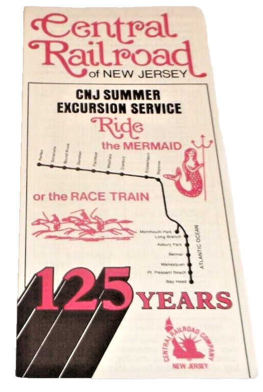 SUMMER 1974 CNJ CENTRAL OF NEW JERSEY MERMAID SERVICE PUBLIC TIMETABLE