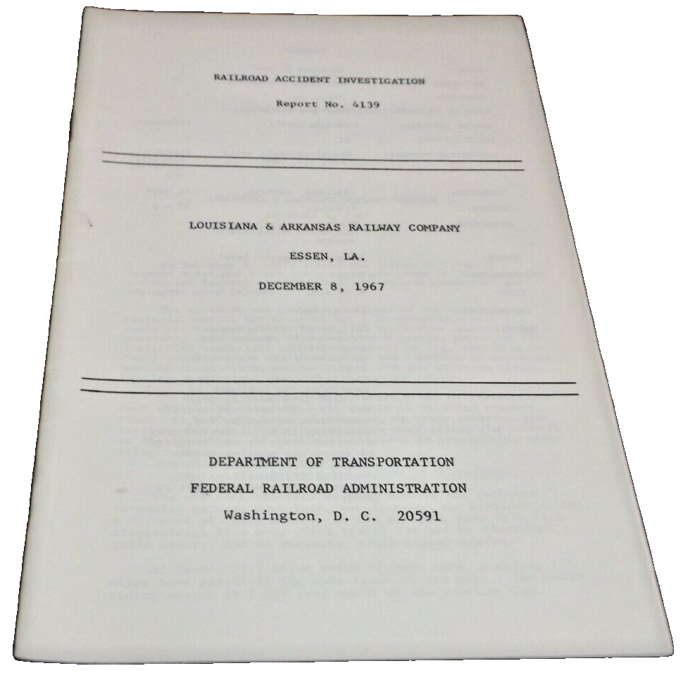 DECEMBER 1967 LOUISIANA & ARKANSAS KCS FRA ACCIDENT REPORT #4139 ESSEN LOUISIANA