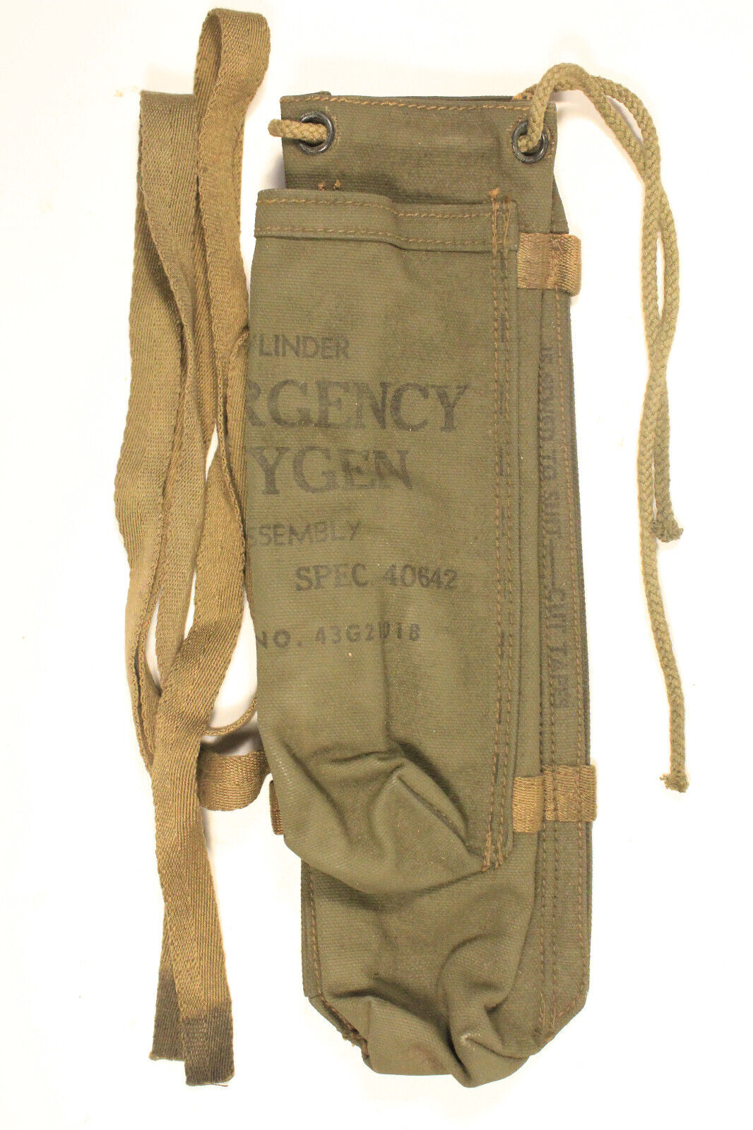 Original WW2 USAF H2 Emergency Oxygen Cylinder Pilot Bailout Pouch