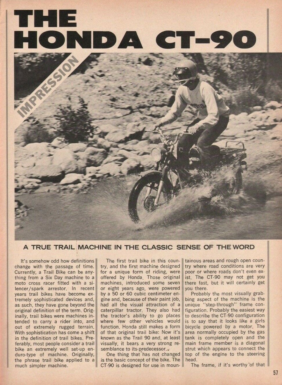 1972 Honda CT-90 - 3-Page Vintage Motorcycle Article