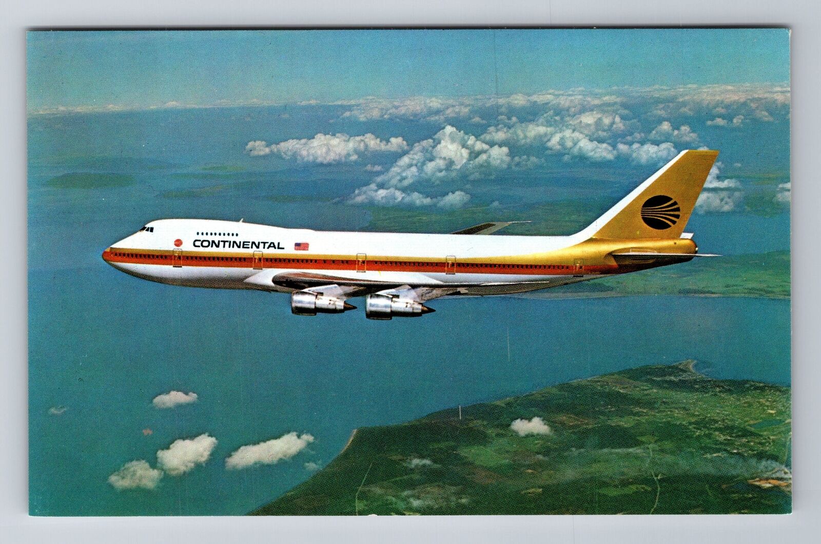Continental 747, Airplane, Transportation, Antique, Vintage Souvenir Postcard