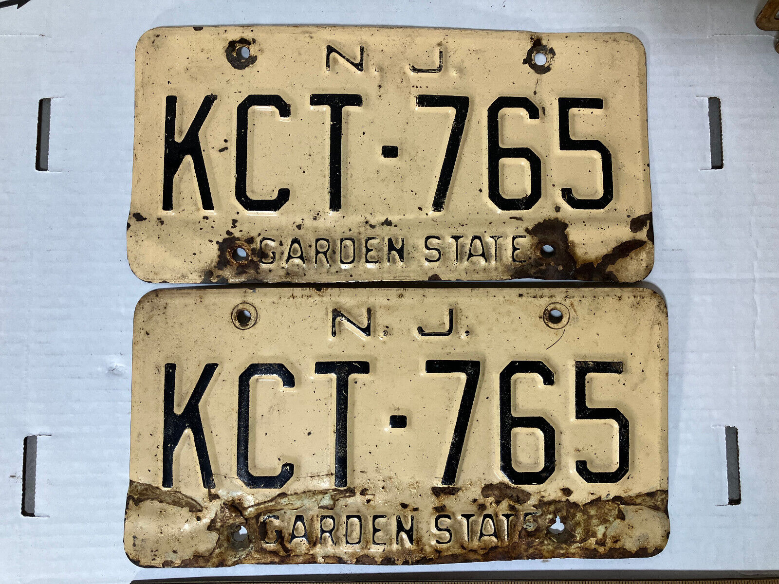 New Jersey License Plate  set of 2 Vintage Garden State Rat Rod