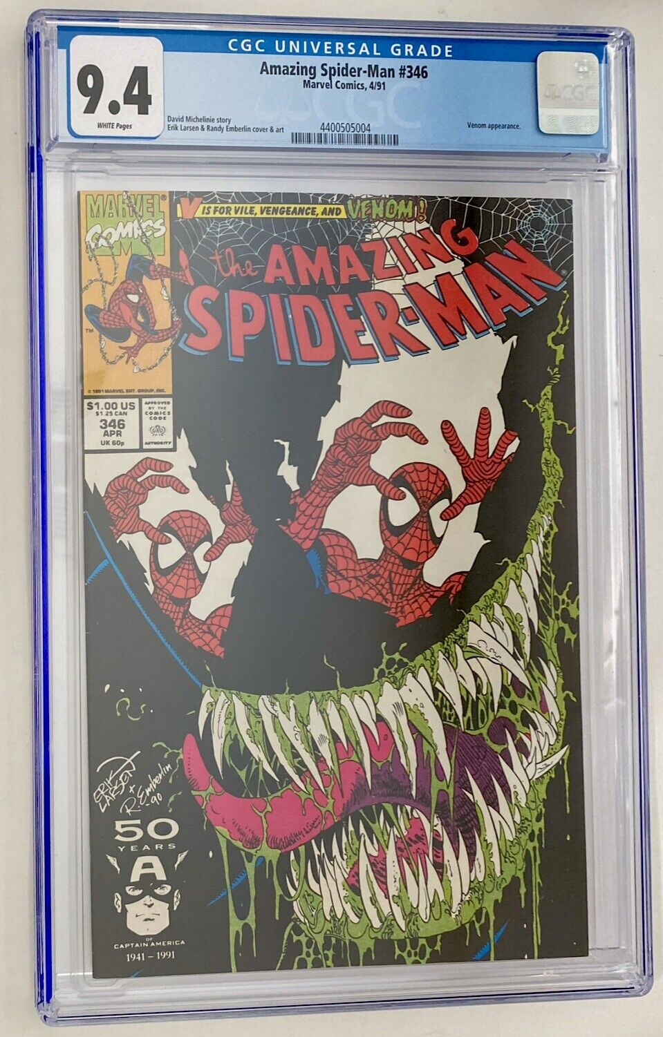 Amazing Spider-Man #346 Marvel Comics 4/91 CGC 9.4 White Pages. Fresh Grade