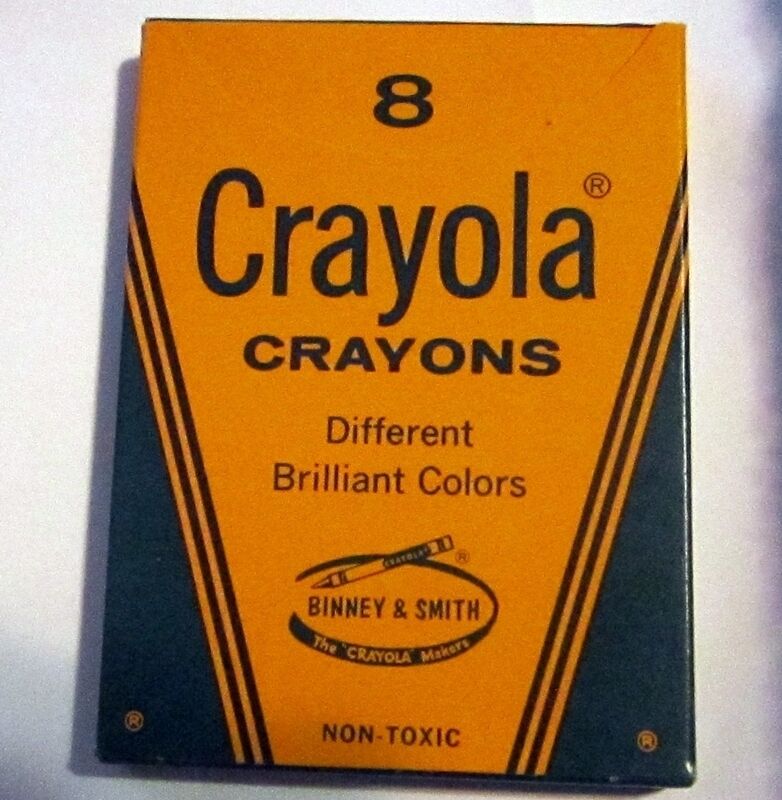 Vintage Crayola Crayons Box Different Brilliant Colors Binney & Smith No 8
