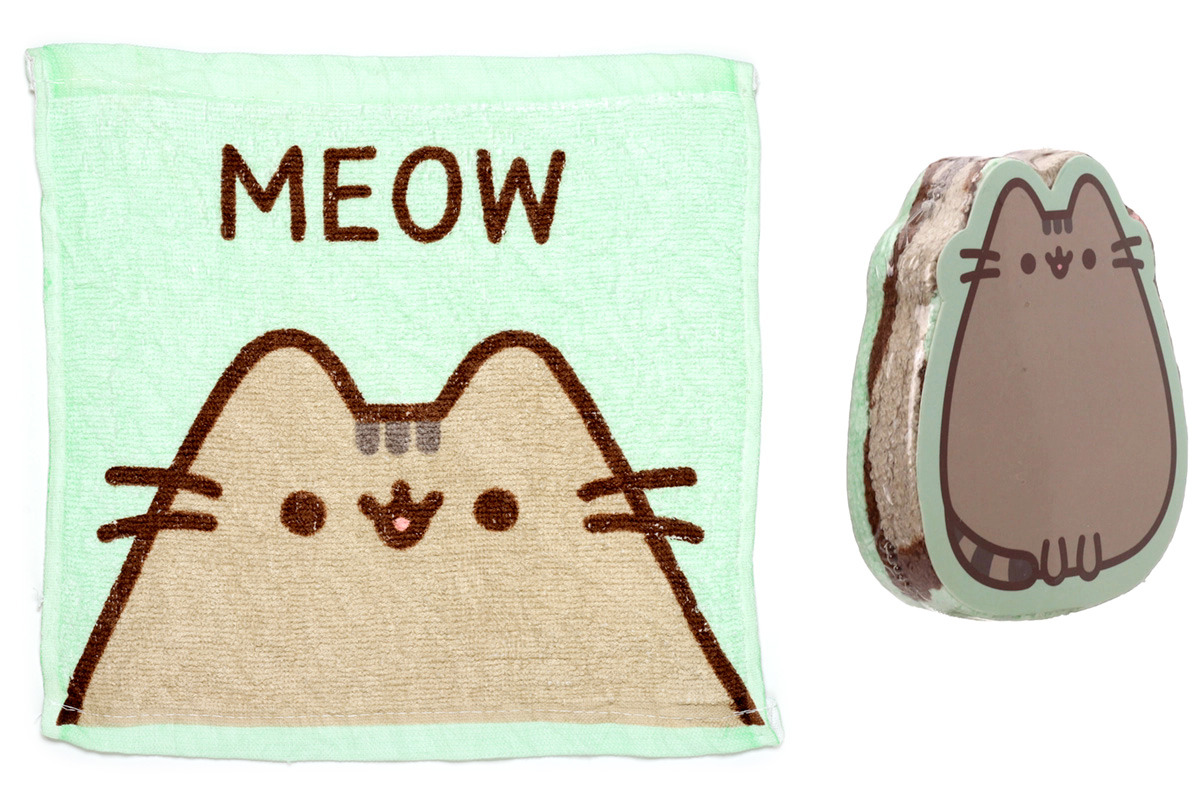 Licensed Pusheen the Cat Compressed Travel Towel Green 12 x 11 Inch NEW