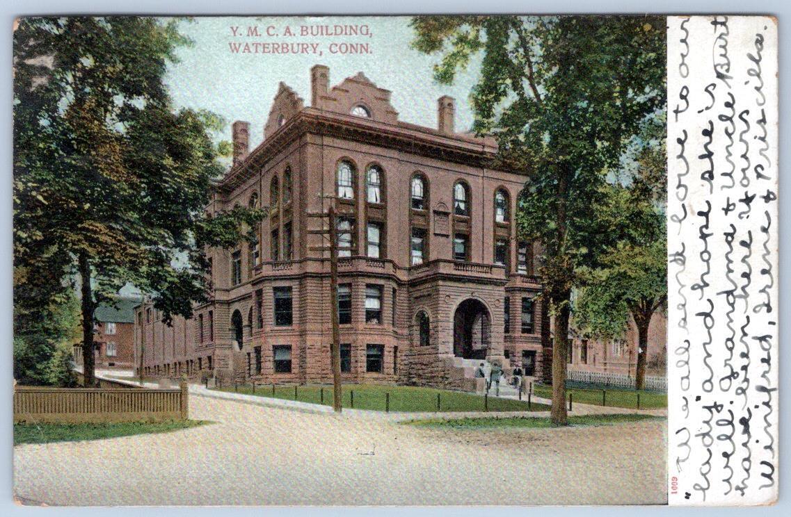 1907 Y.M.C.A. BUILDING WATERBURY CONNECTICUT CT*TO BIDDEFORD ME BLANCHE WARREN
