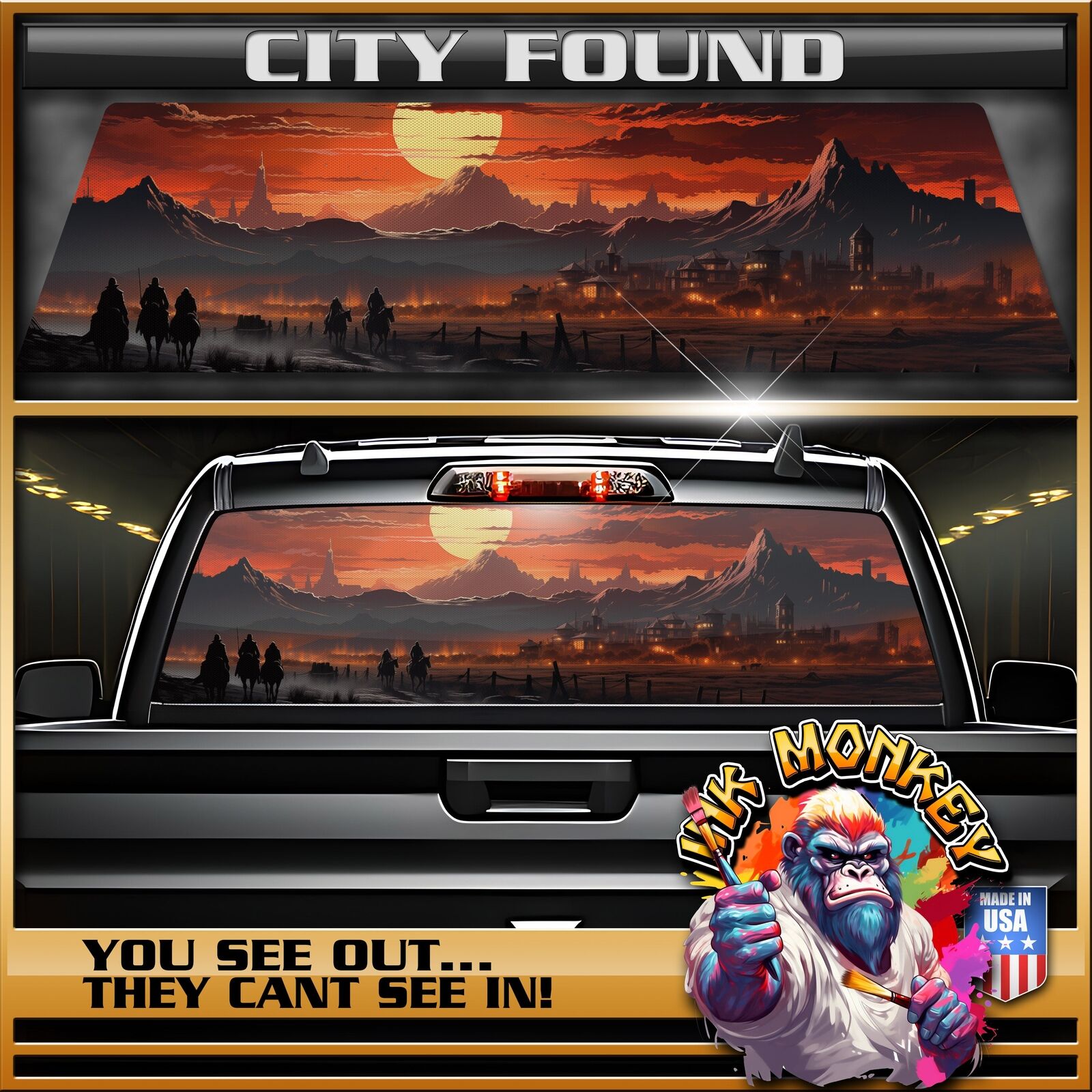 City Found - Truck Back Window Graphics - Customizable