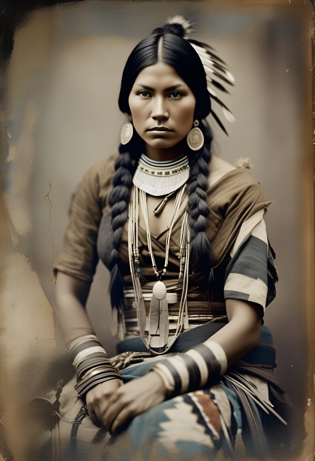 Native American Female Tintype Series C10031RP