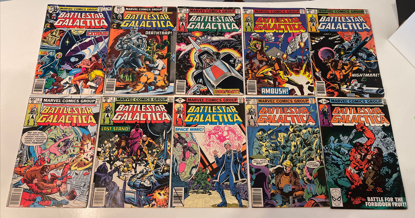 BATTLESTAR GALACTICA 1979 Lot of 10 Bronze Age Marvel Comics #s 2-9, 11 &14 Nice