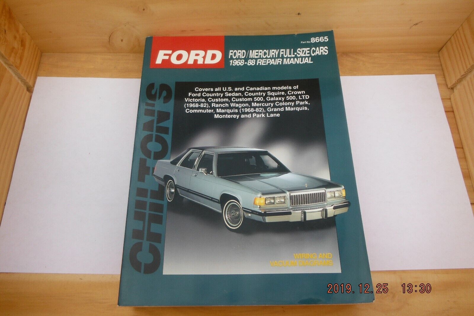 Chilton Ford/Mercury Full Size Cars Repair Manual 1968-1982 Part No.#8665