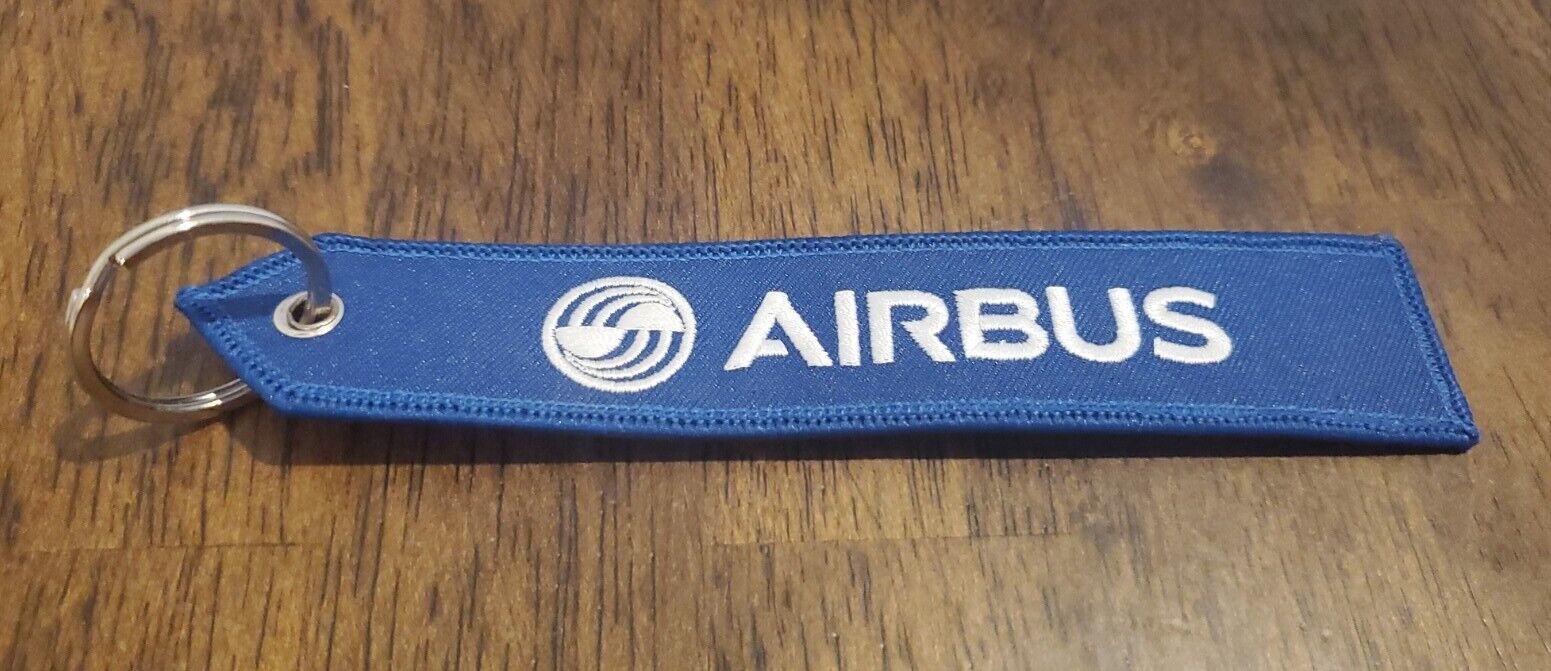 Official Airbus A320neo Blue Embroidered Keyring Keychain Collectable 6 X 1 In