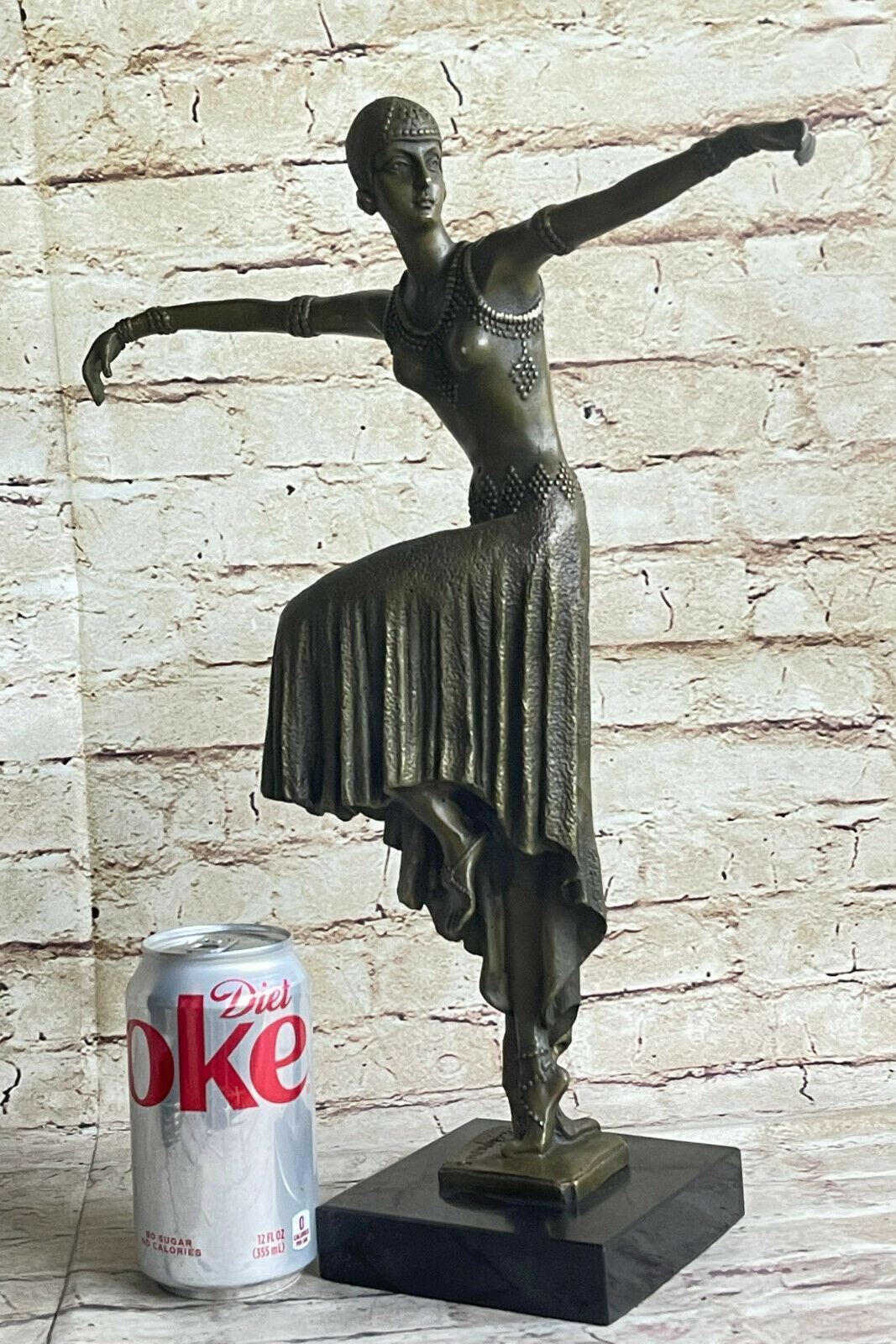 Turkish Dancer by Chiparus Art Nouveau Marble Base Hot Cast Sculpture Figurine