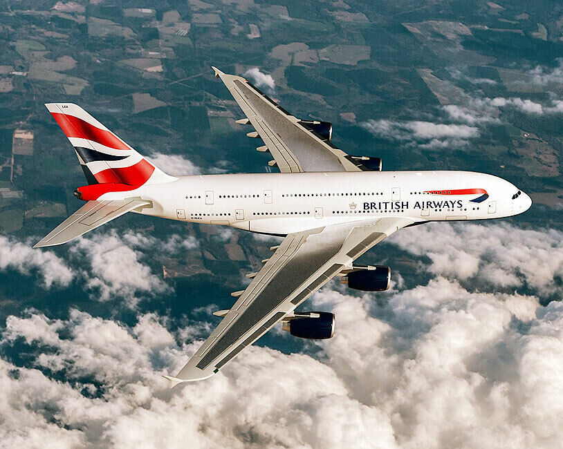 BRITISH AIRWAYS A380 AIRBUS PASSENGER AIRLINER 11x14 GLOSSY PHOTO PRINT