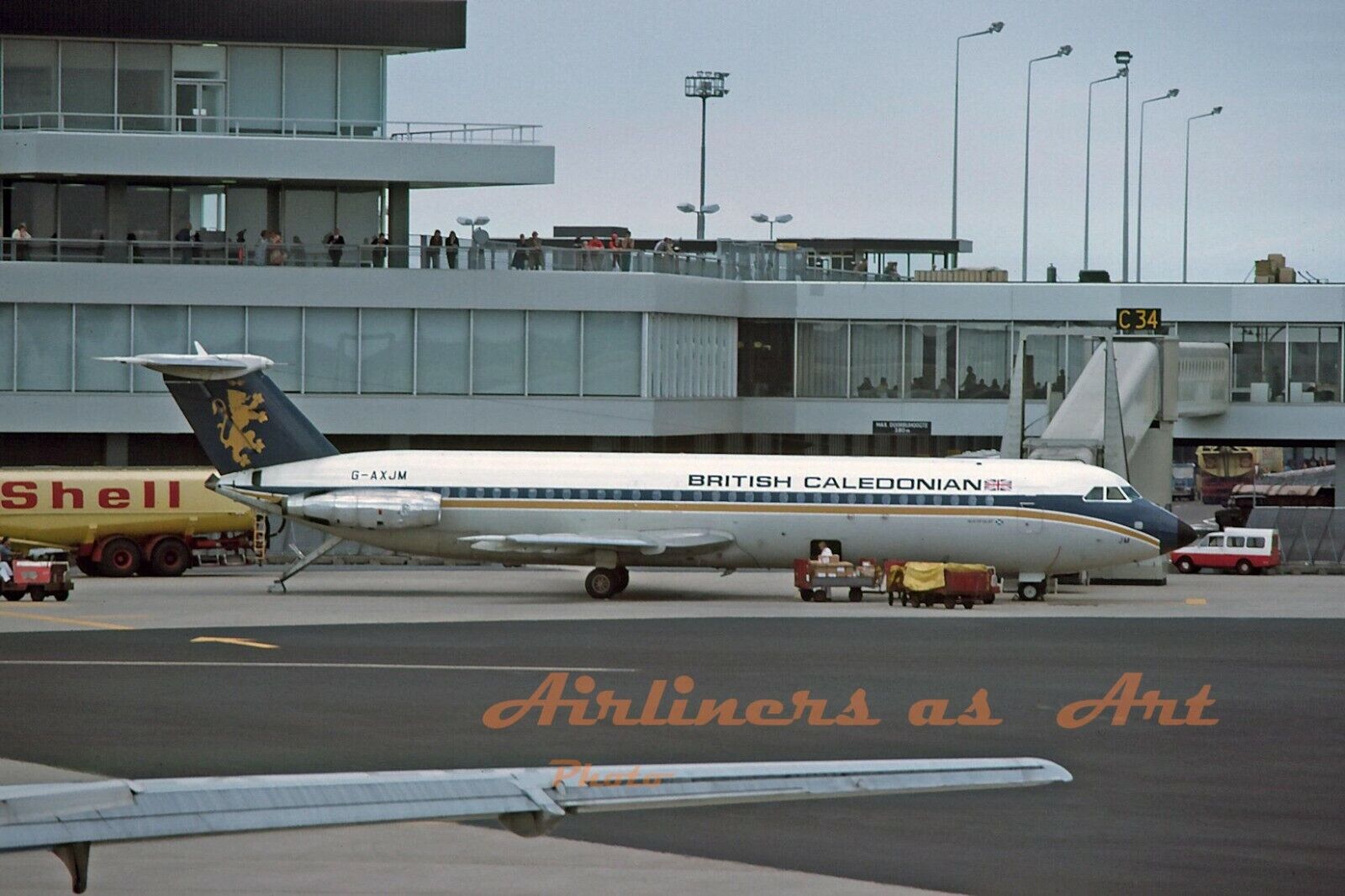 British Caledonian BAC 1-11 G-AXJM at AMS in August 1975 8\