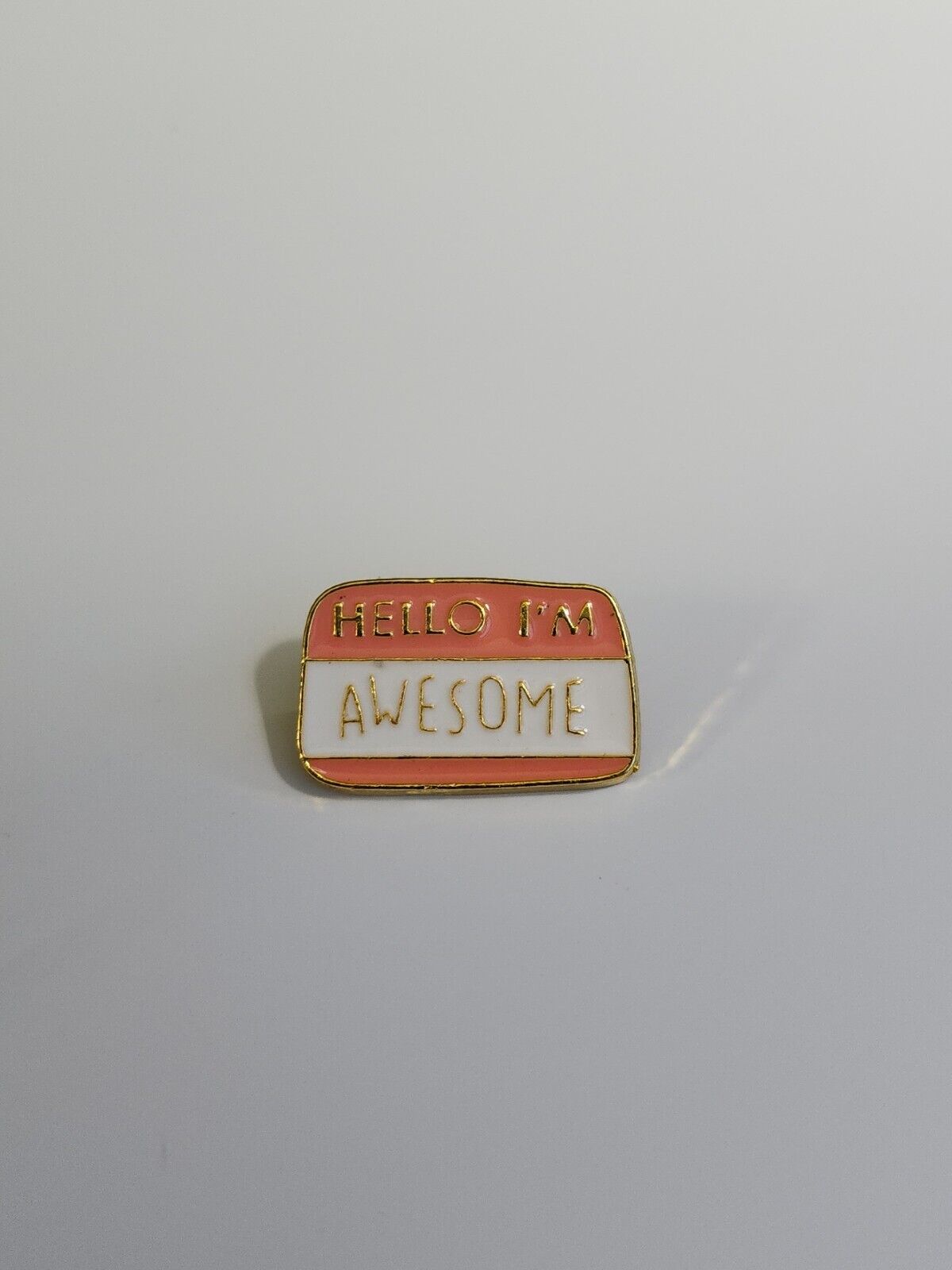 Hello I'm Awesome Name Tag Lapel Pin Humorous Small Size 