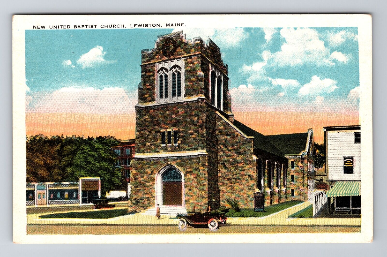Lewis ME-Maine, New United Baptist Church, Vintage Postcard