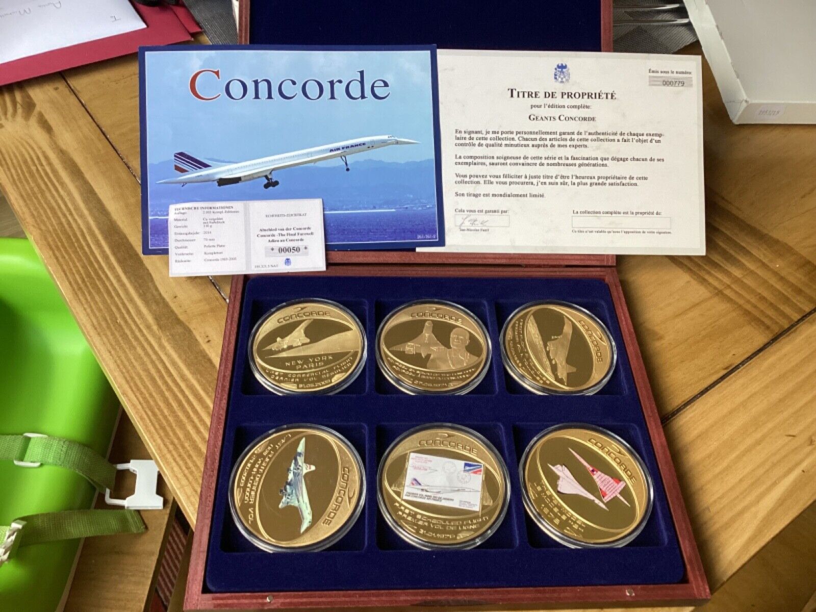 Concorde Giants Ltd Ed  Full 6 Large Coin Collection Cased  Air France BA No 50