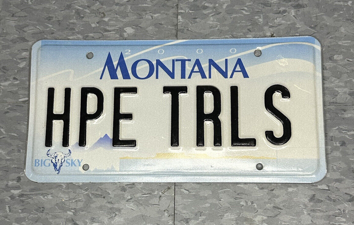 Vintage 2000 Montana Vanity License Plate HPE TRLS Big Sky Man Cave Auto Decor