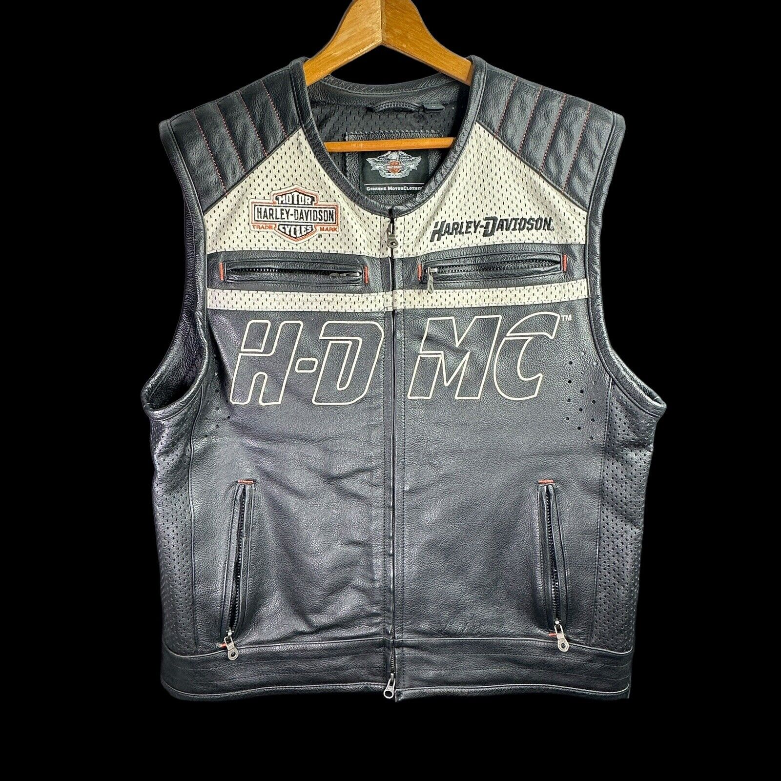 *RARE* Authentic Harley-Davidson H-D MC Gunnar Sport Leather Vest - Men’s Large