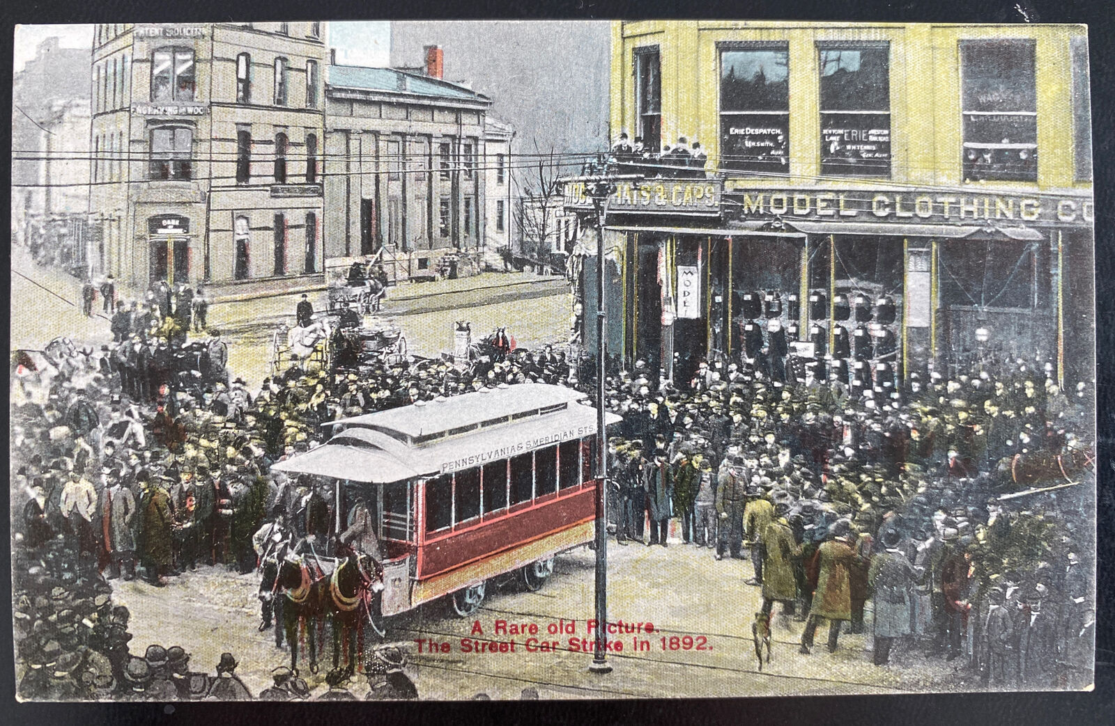 Mint USA Color Picture Postcard The Street Car Strike Feb 27 1892