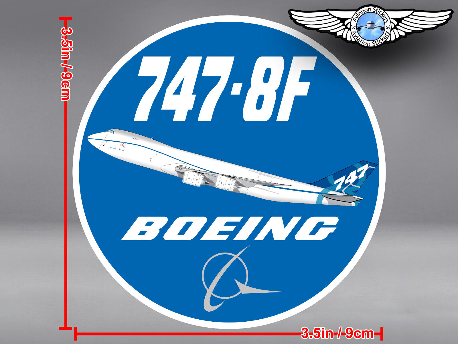BOEING 747-8F B747 8F ROUND DECAL / STICKER