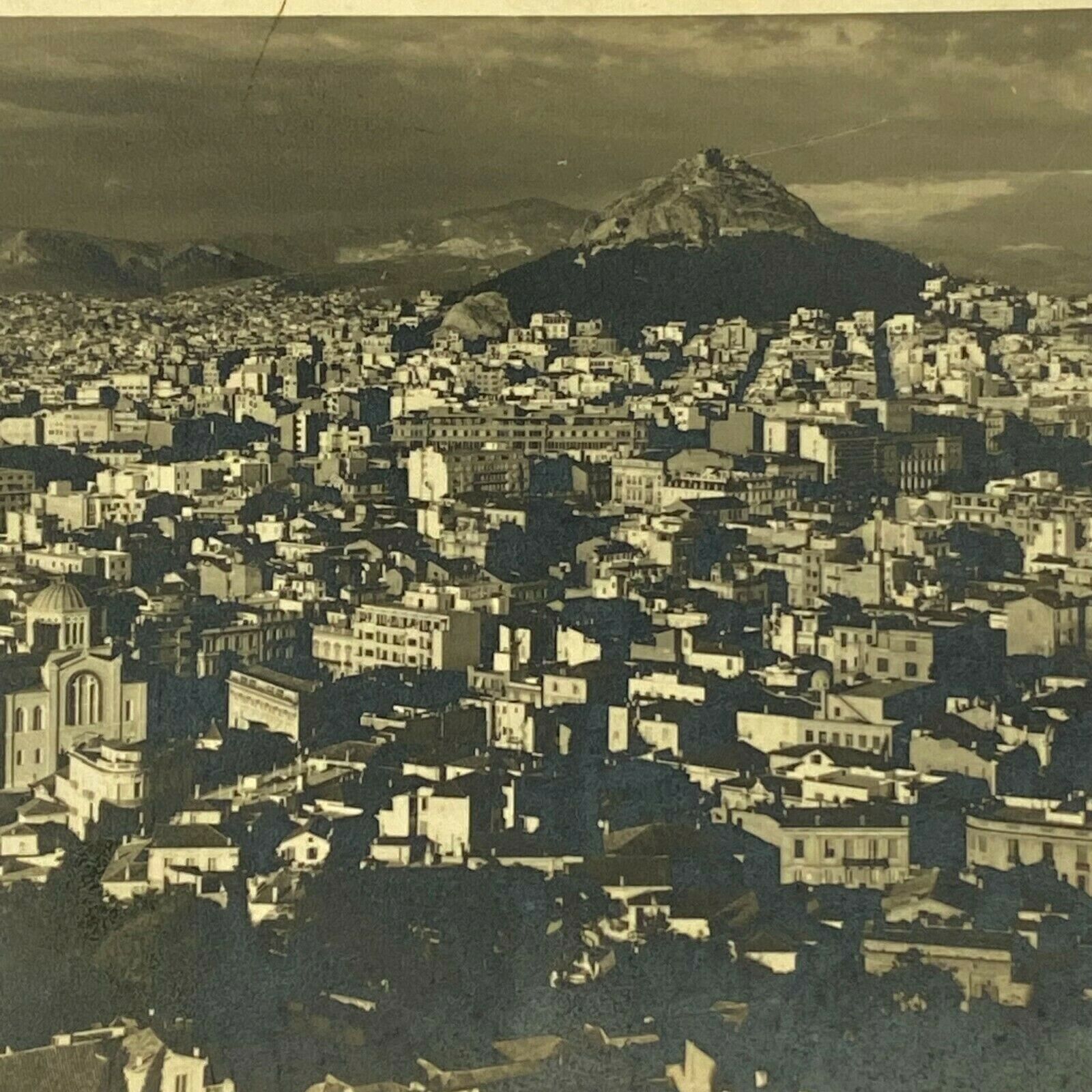 RPPC Postcard Aerial View of Athens Greece Acropolis Greek Monument Real Photo