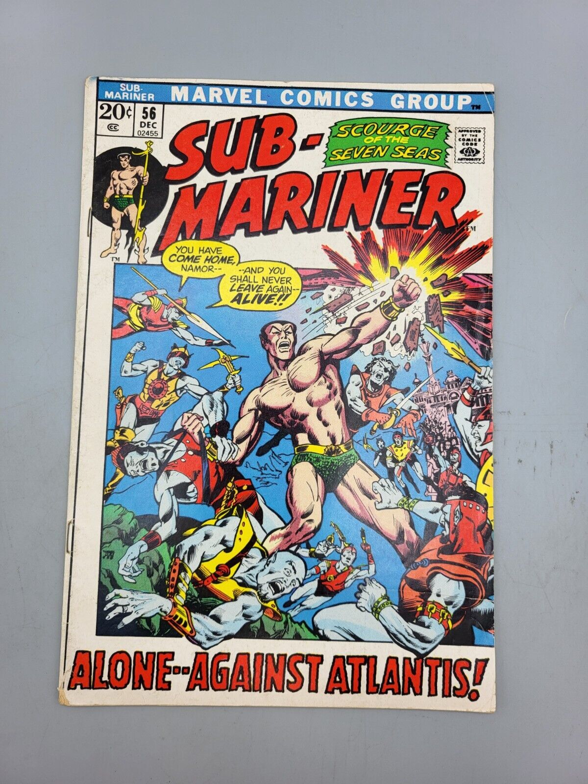 Sub-Mariner Volume 1 #56 December 1972 Atlantis Mon Amour Marvel Comic Book