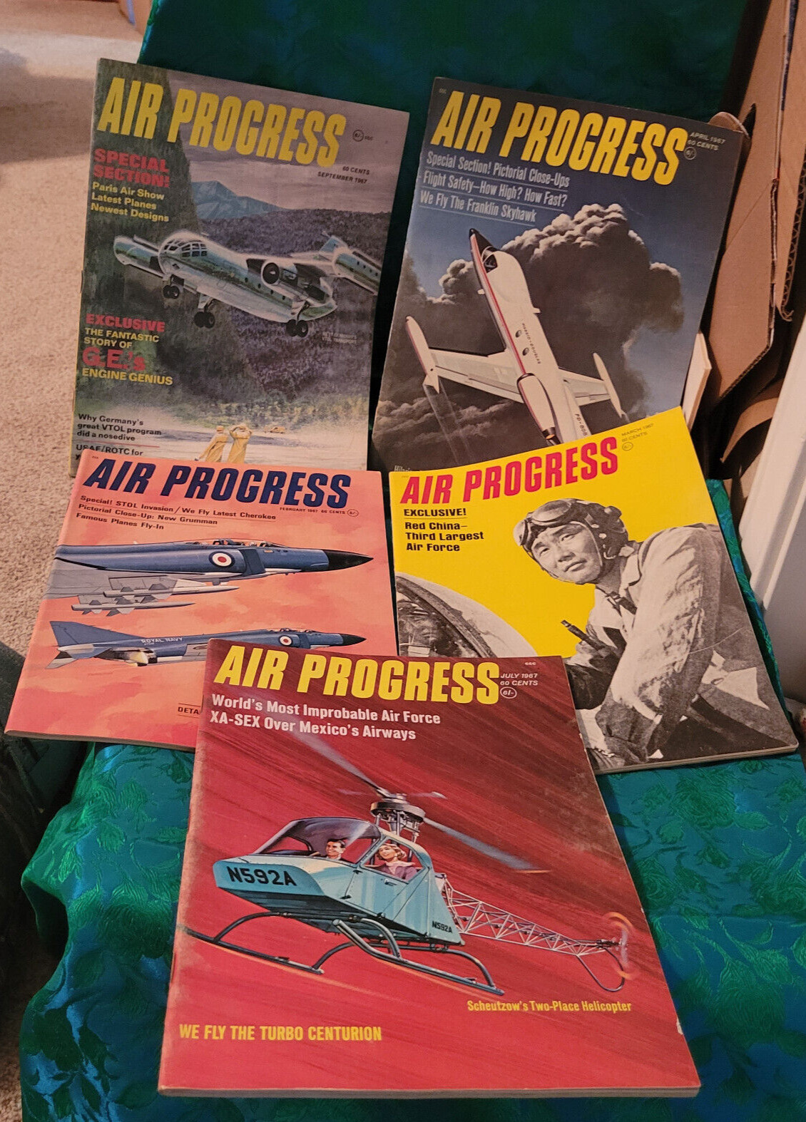 5 Air Progress Magazines 1967 Excellent Condition 