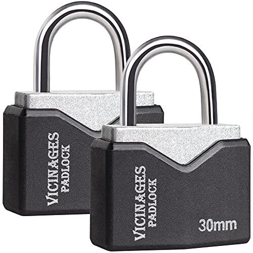 Padlock Covered Aluminum Small Lock with Key 1-1/4” Wide Locks Body, Keyed Di...