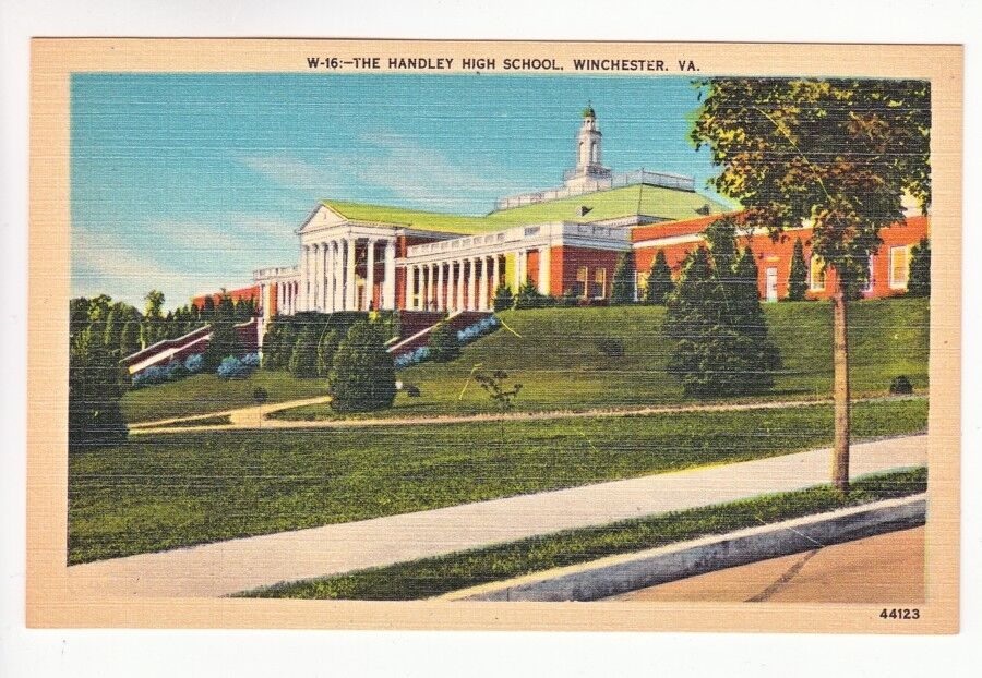 Postcard: Handley High School, Winchester, VA - side view