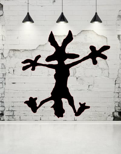 Wile E Coyote Wiley Coyote Hitting Wall Splat Wiley Vinyl Decal Sticker