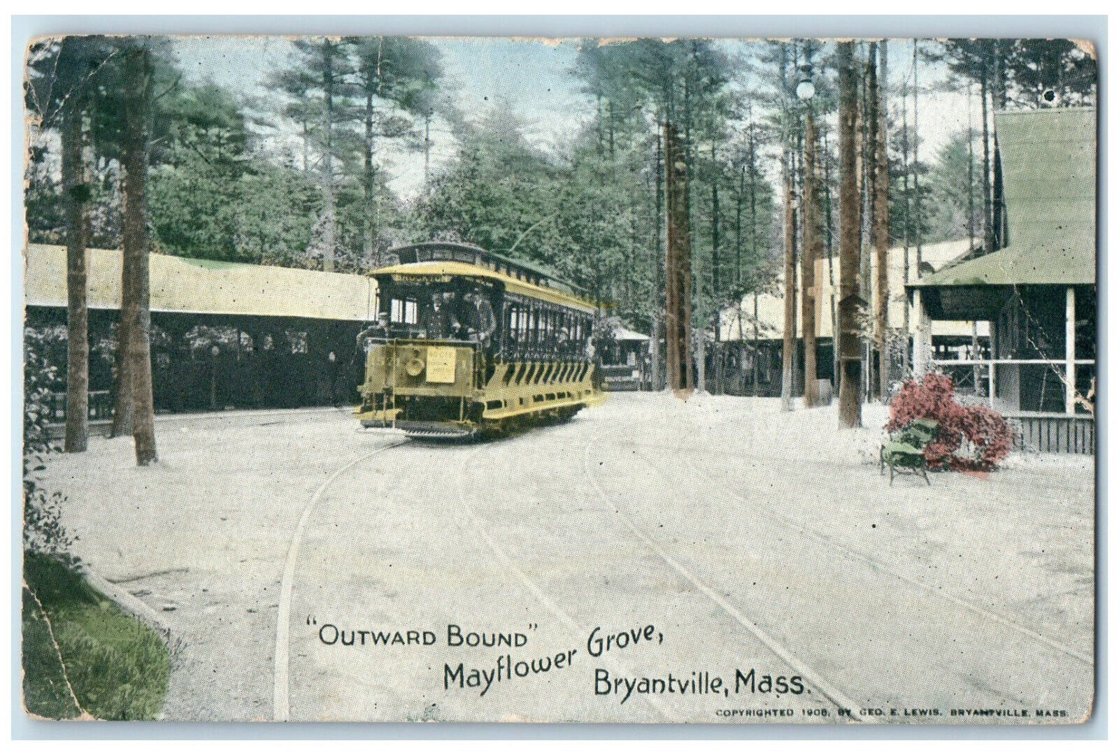 1909 Outward Bound Mayflower Grove Bryantville Massachusetts MA Postcard