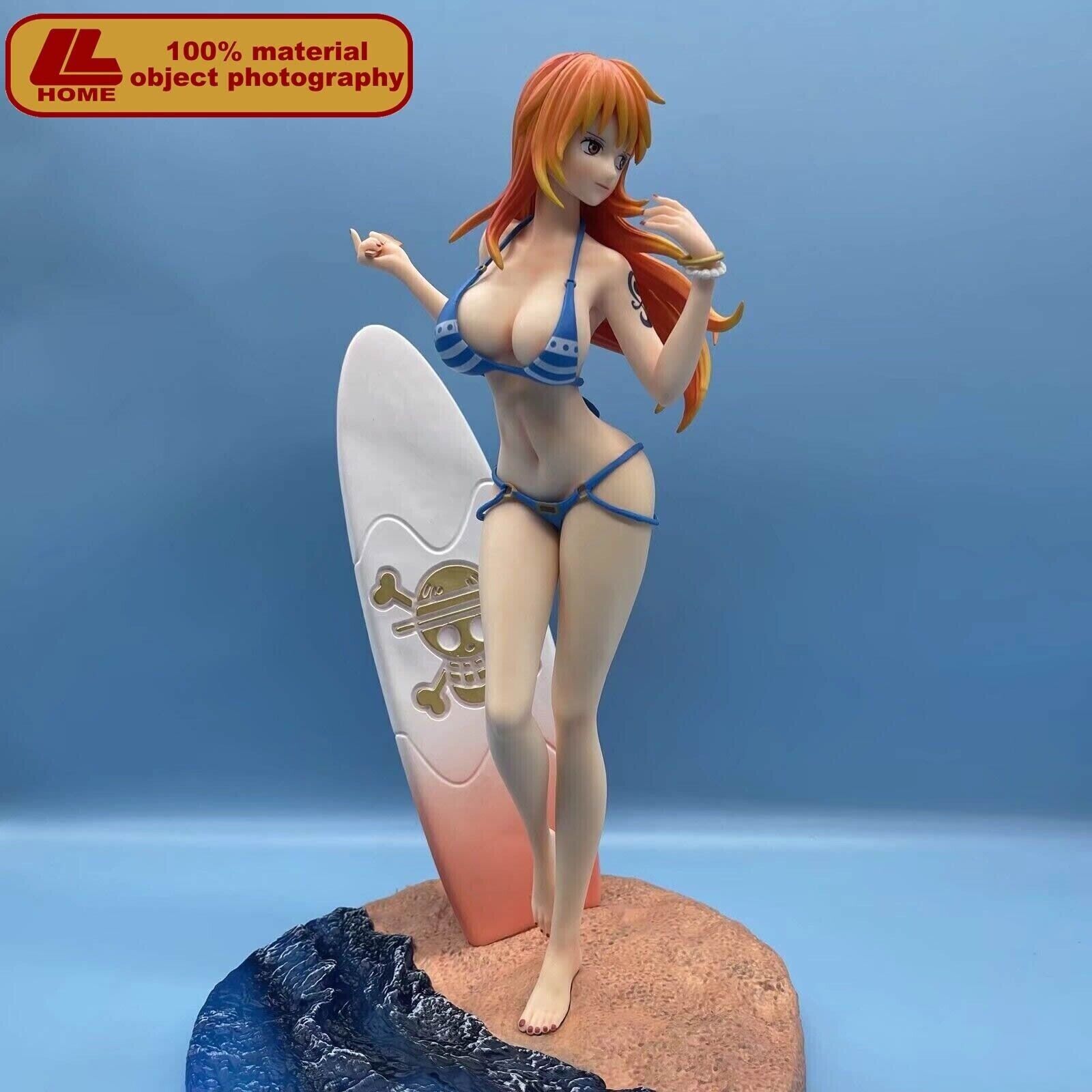 Anime One Piece Beach Surfing Bikini Swimsuit Nami Action Figure Statue Gift R