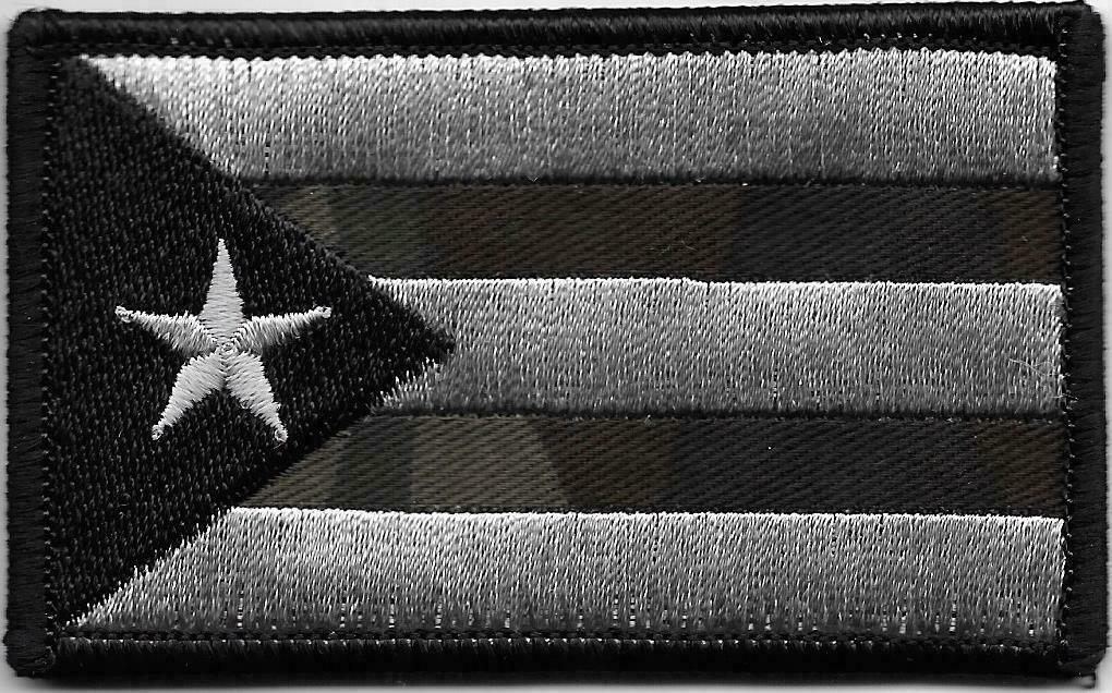 Puerto Rico Multicam Black Flag Patch Fits For VELCRO® BRAND Loop Fastener