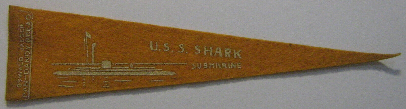 Old Vintage Antique 1910\'s BF13 U.S.S. Shark Submarine Battleship Pennant *H530