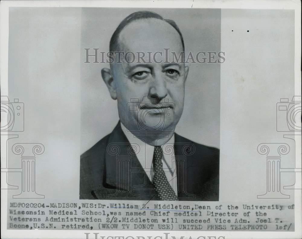 1955 Press Photo Veterans Administration Director D. William Middleton, Madison