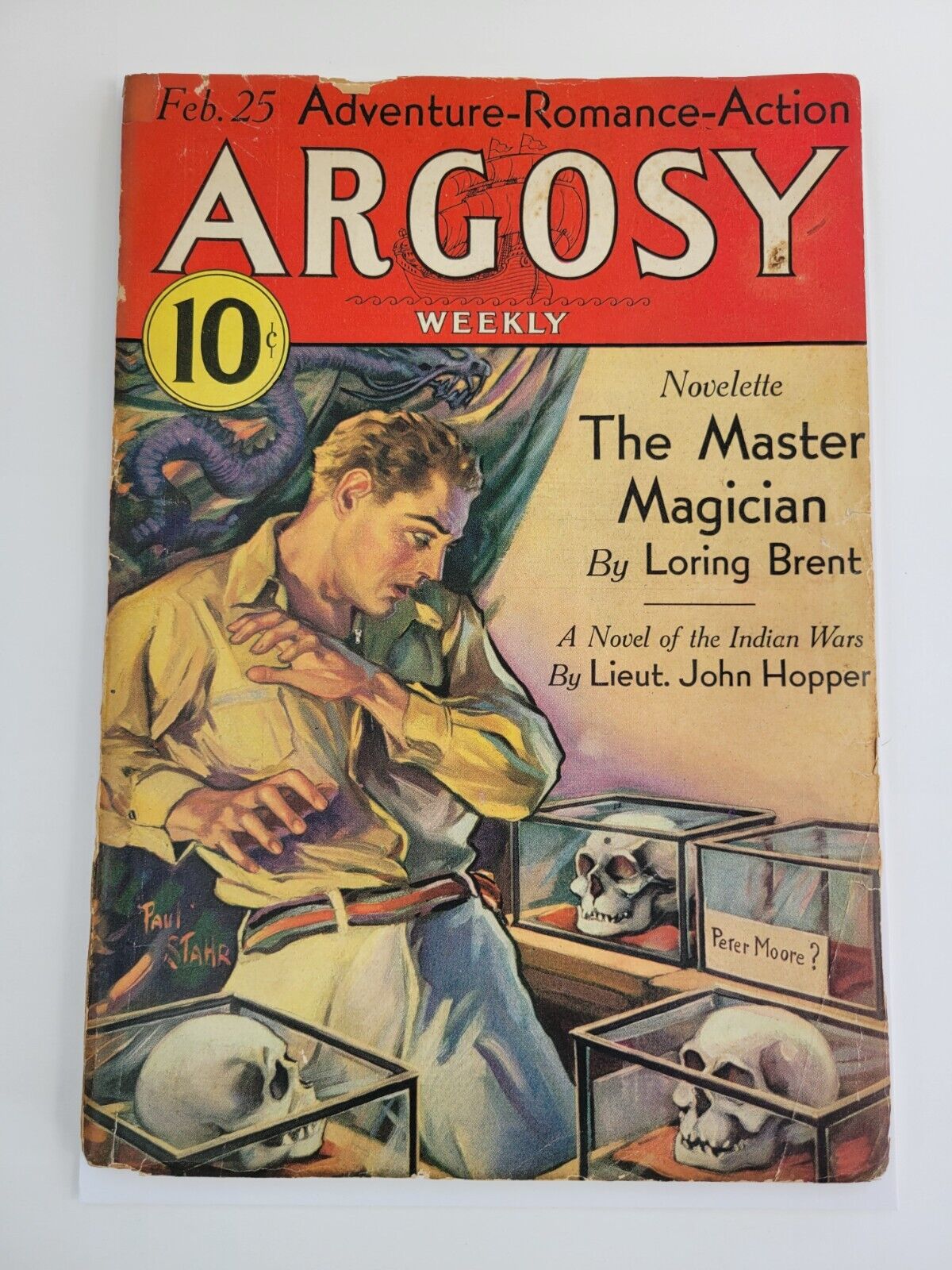 Argosy Pulp Magazine February  1933 Paul Stahr Skull Cover